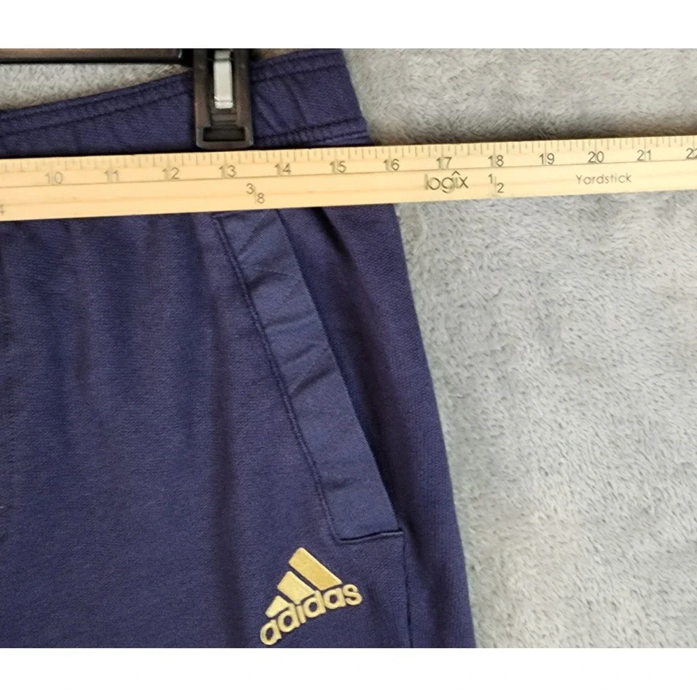 Adidas Trio Tracksuit Mens Large Jacket Medium Joggers Navy Blue Gold Set - Picture 8 of 16